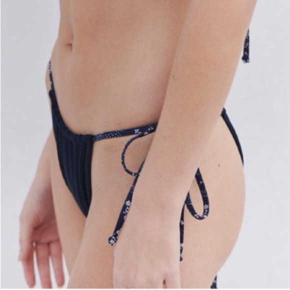 New! Frankie’s Bikini’s Tia ribbed thong string bikini bottom 24423 - Picture 3 of 10